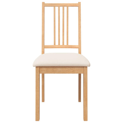 Cadeiras de jantar com almofadões 2 pcs madeira maciça natural