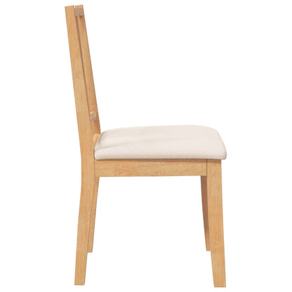 Cadeiras de jantar com almofadões 2 pcs madeira maciça natural