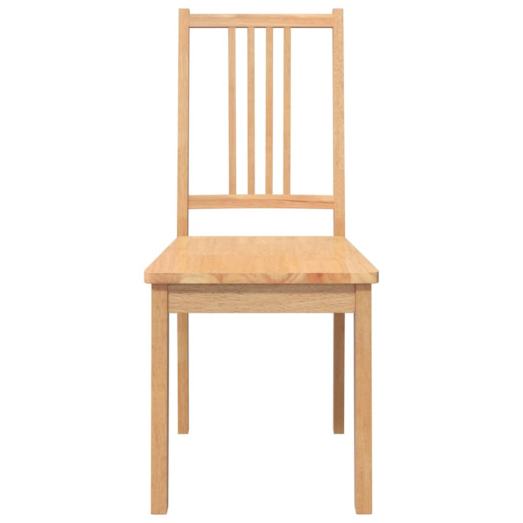 Cadeiras de jantar 2 pcs madeira seringueira maciça natural