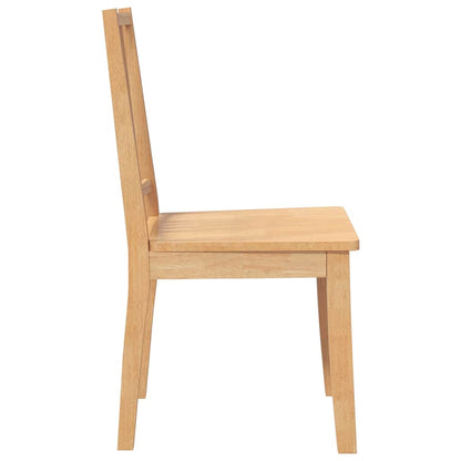 Cadeiras de jantar 2 pcs madeira seringueira maciça natural