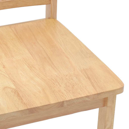 Cadeiras de jantar 2 pcs madeira seringueira maciça natural