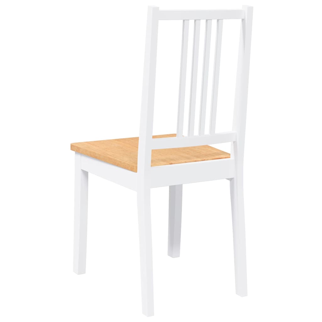 Cadeiras de jantar 2 pcs madeira de seringueira maciça branco