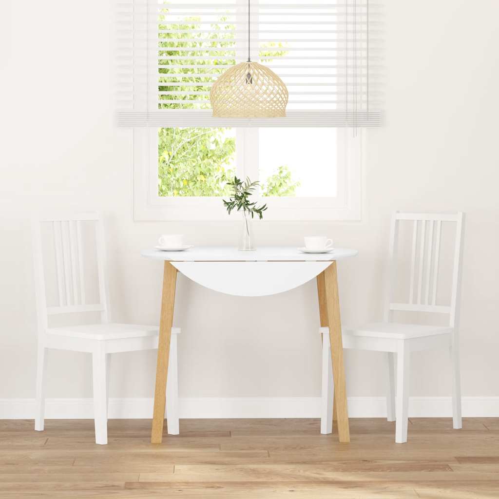 Cadeiras de jantar 2 pcs madeira de seringueira maciça branco