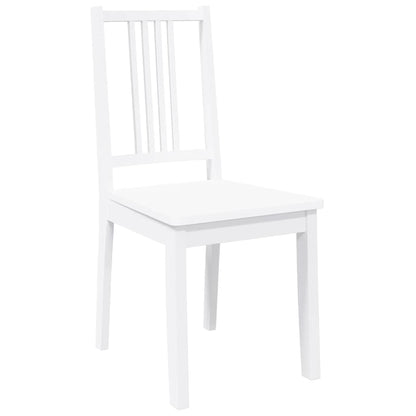 Cadeiras de jantar 2 pcs madeira de seringueira maciça branco