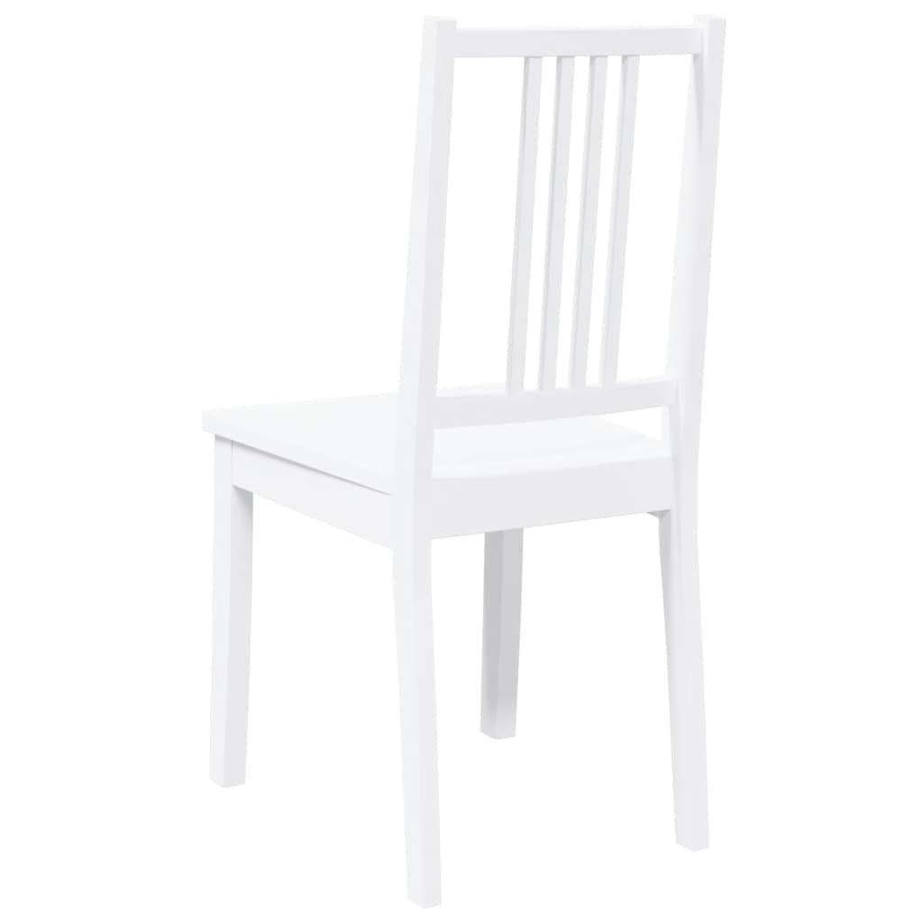Cadeiras de jantar 2 pcs madeira de seringueira maciça branco