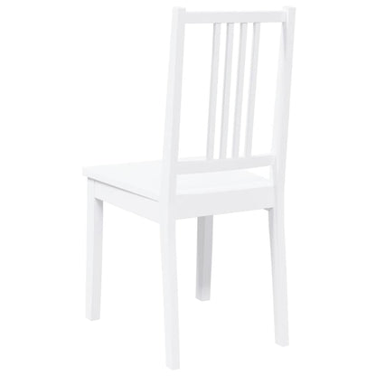 Cadeiras de jantar 2 pcs madeira de seringueira maciça branco