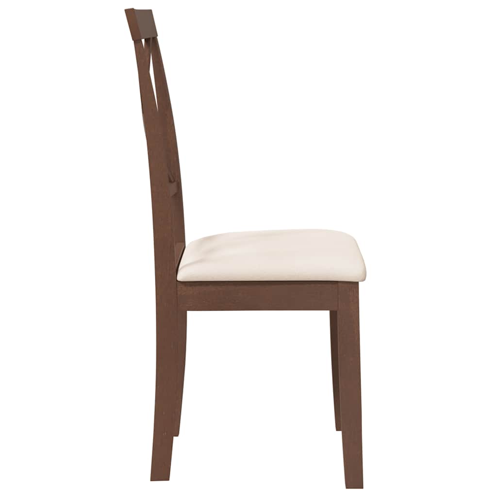 Cadeiras de jantar com almofadões 2 pcs madeira maciça castanho