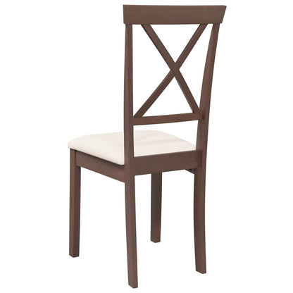 Cadeiras de jantar com almofadões 2 pcs madeira maciça castanho