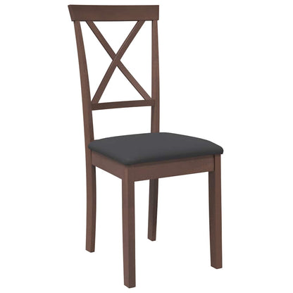Cadeiras de jantar com almofadões 2 pcs madeira maciça castanho