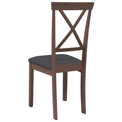 Cadeiras de jantar com almofadões 2 pcs madeira maciça castanho