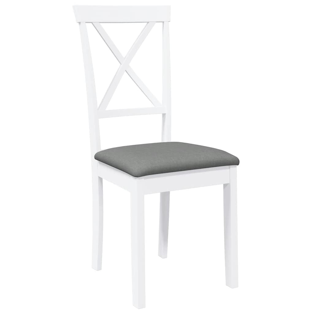 Cadeiras de jantar com almofadões 2 pcs madeira maciça branco