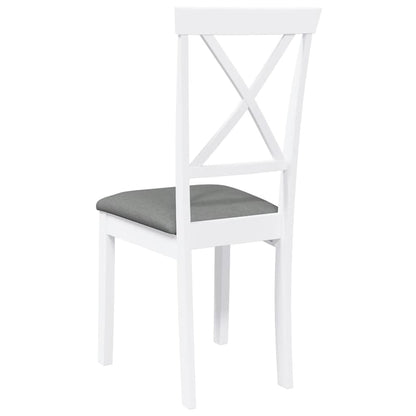 Cadeiras de jantar com almofadões 2 pcs madeira maciça branco