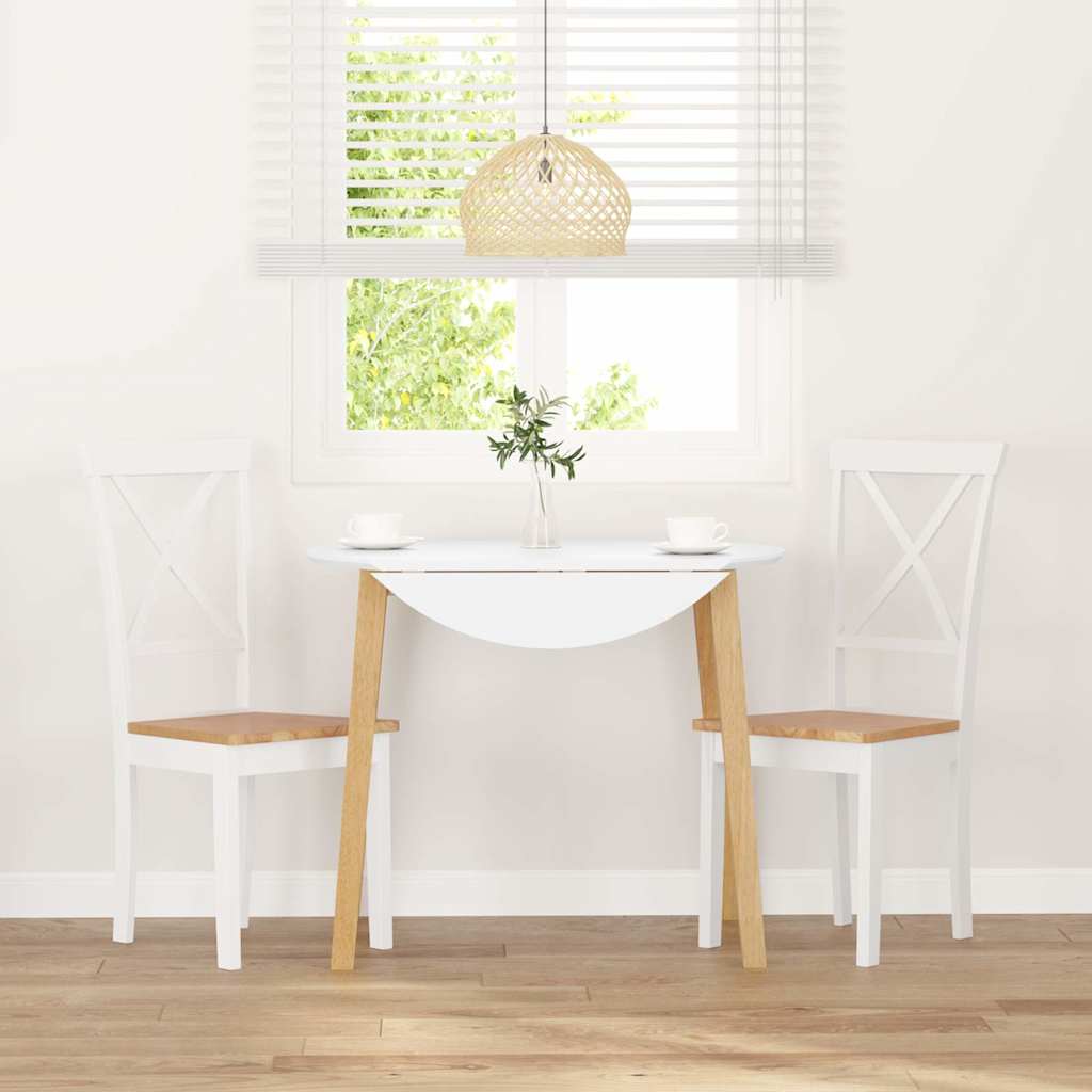 Cadeiras de jantar 2 pcs madeira de seringueira maciça branco