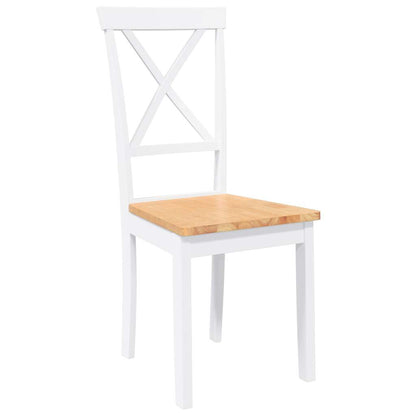 Cadeiras de jantar 2 pcs madeira de seringueira maciça branco