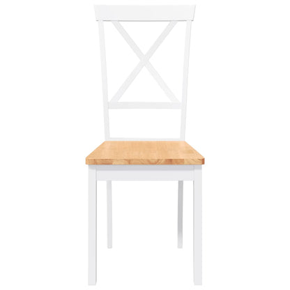 Cadeiras de jantar 2 pcs madeira de seringueira maciça branco