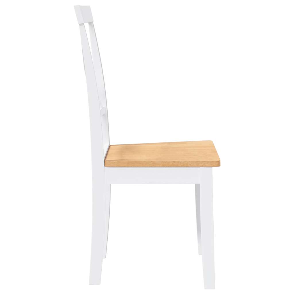 Cadeiras de jantar 2 pcs madeira de seringueira maciça branco