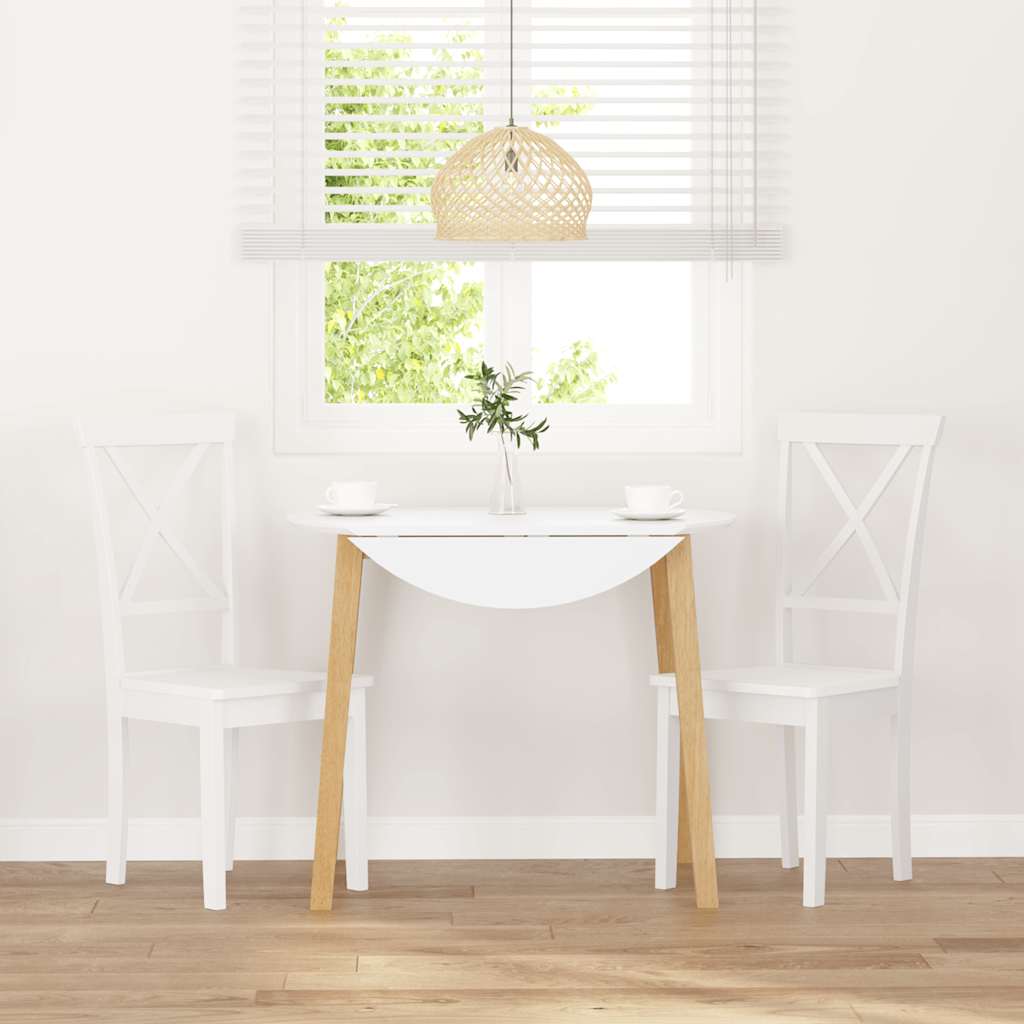 Cadeiras de jantar 2 pcs madeira de seringueira maciça branco