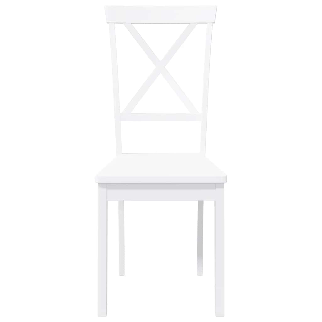 Cadeiras de jantar 2 pcs madeira de seringueira maciça branco