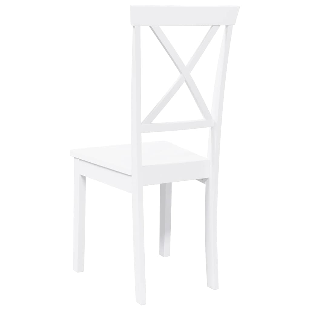 Cadeiras de jantar 2 pcs madeira de seringueira maciça branco