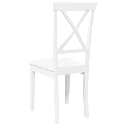 Cadeiras de jantar 2 pcs madeira de seringueira maciça branco