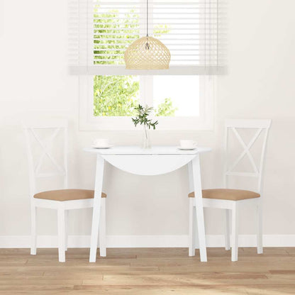 Cadeiras de jantar com almofadões 2 pcs madeira maciça branco