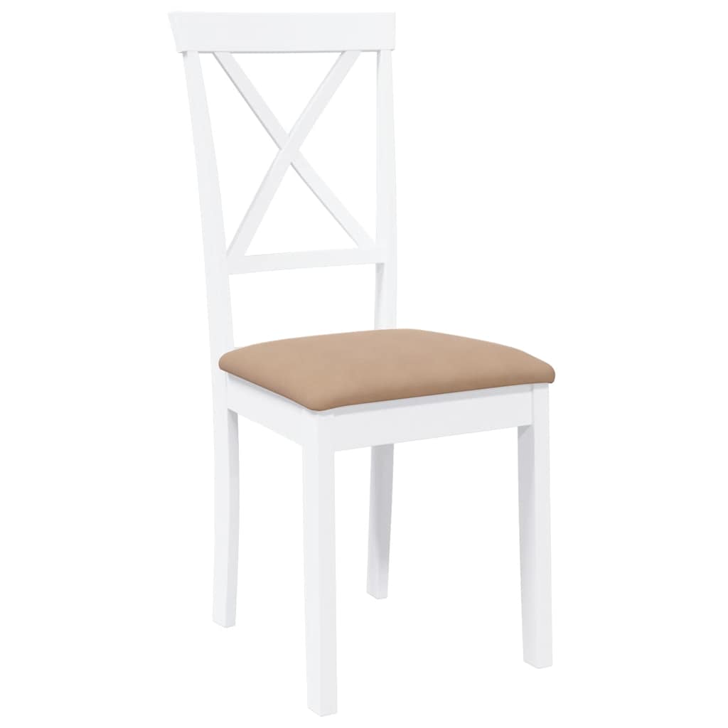 Cadeiras de jantar com almofadões 2 pcs madeira maciça branco