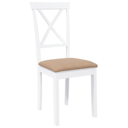 Cadeiras de jantar com almofadões 2 pcs madeira maciça branco