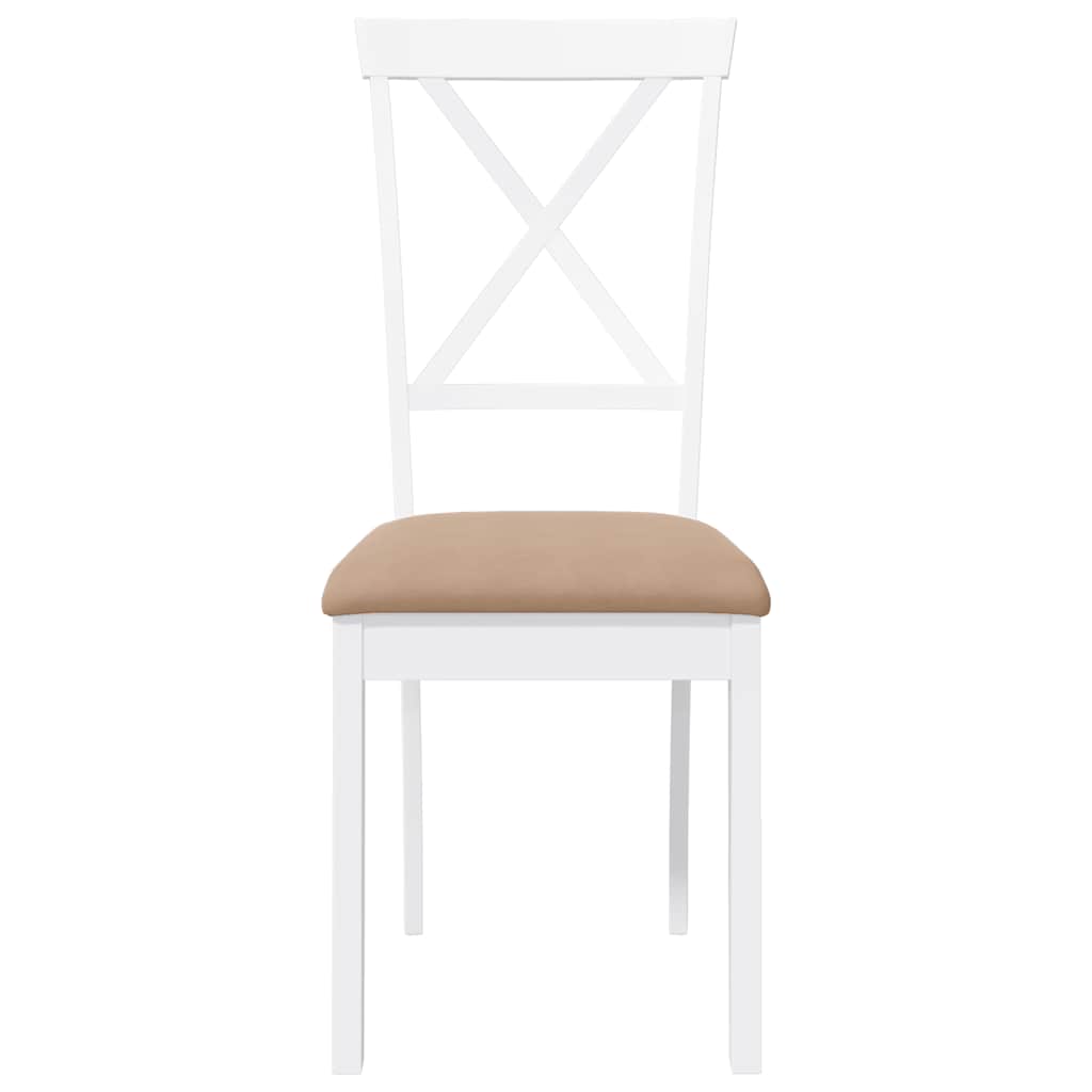 Cadeiras de jantar com almofadões 2 pcs madeira maciça branco