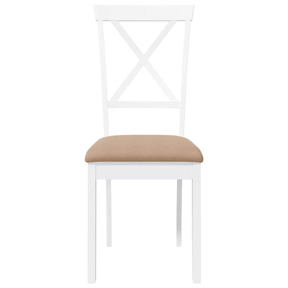 Cadeiras de jantar com almofadões 2 pcs madeira maciça branco
