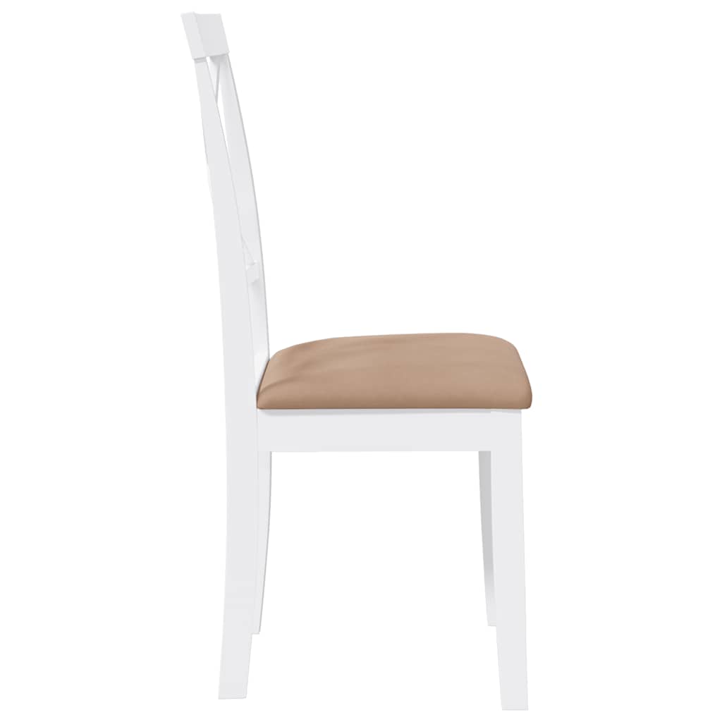 Cadeiras de jantar com almofadões 2 pcs madeira maciça branco