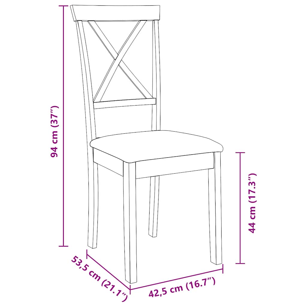 Cadeiras de jantar com almofadões 2 pcs madeira maciça branco