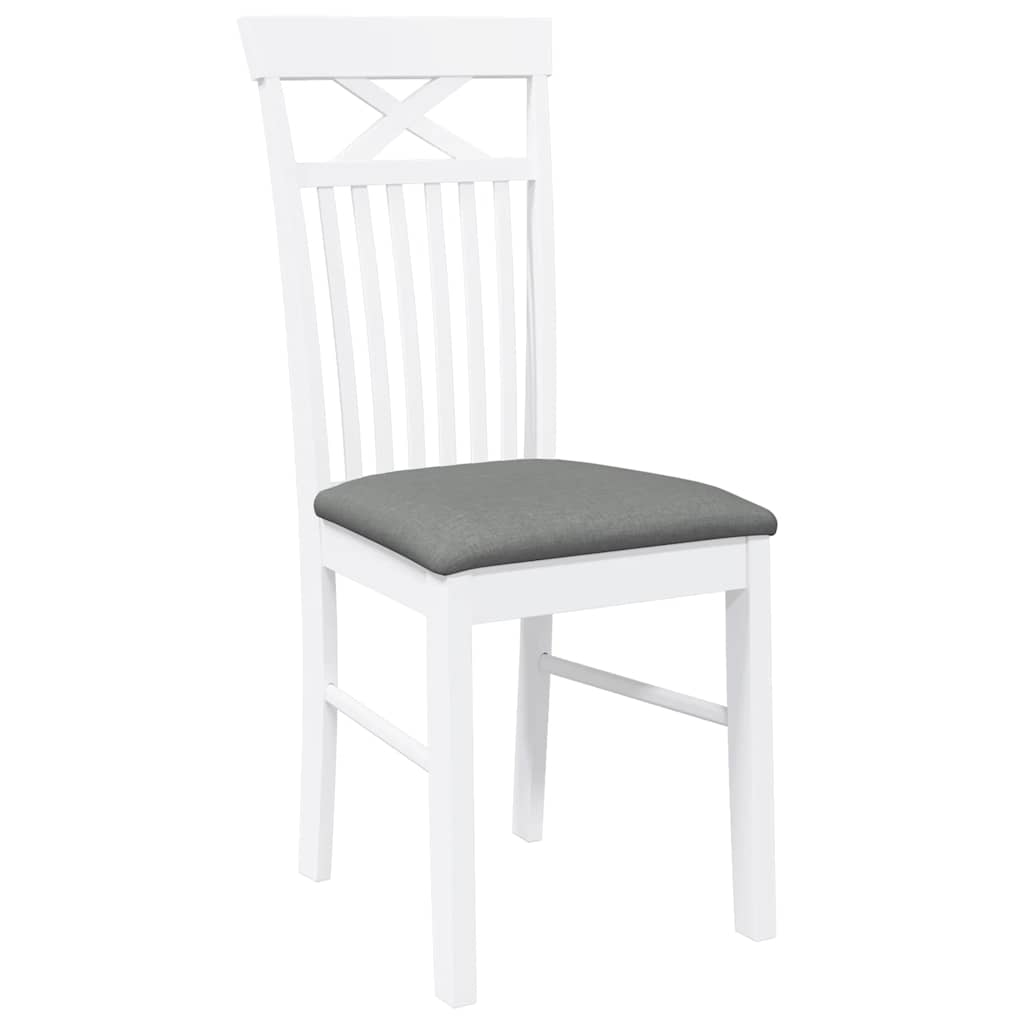 Cadeiras de jantar com almofadões 2 pcs madeira maciça branco