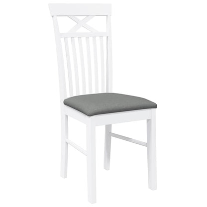 Cadeiras de jantar com almofadões 2 pcs madeira maciça branco