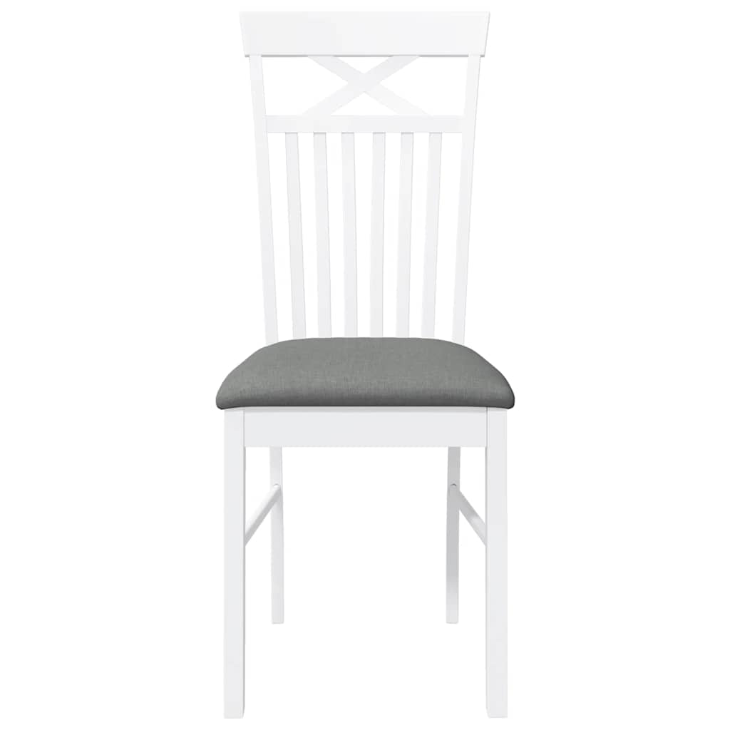 Cadeiras de jantar com almofadões 2 pcs madeira maciça branco
