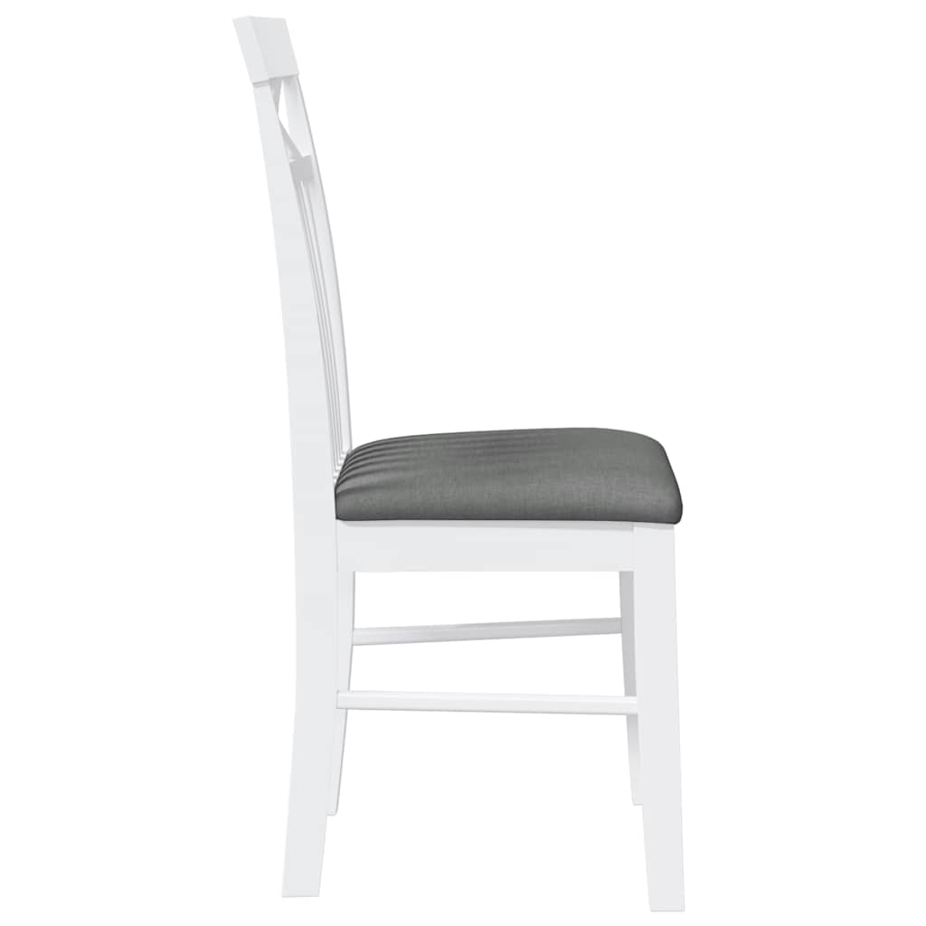 Cadeiras de jantar com almofadões 2 pcs madeira maciça branco