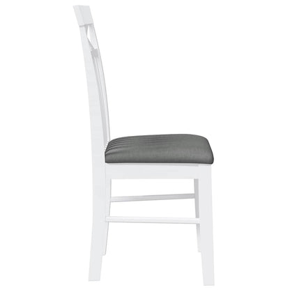 Cadeiras de jantar com almofadões 2 pcs madeira maciça branco