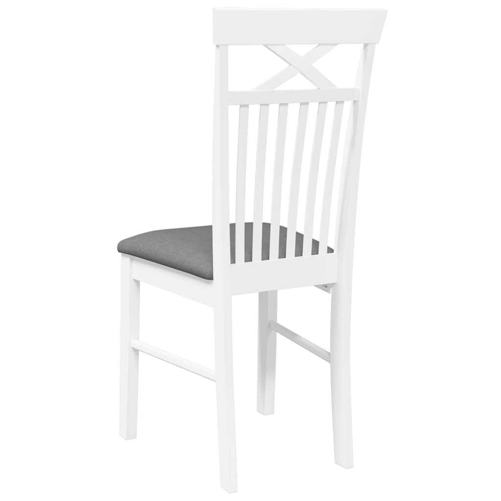 Cadeiras de jantar com almofadões 2 pcs madeira maciça branco