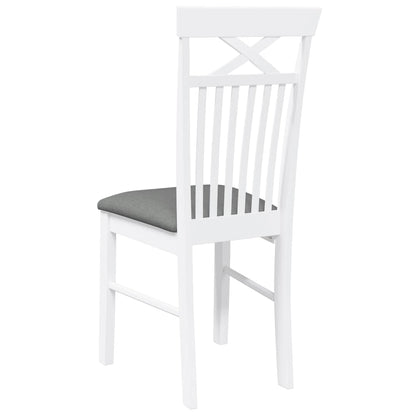 Cadeiras de jantar com almofadões 2 pcs madeira maciça branco
