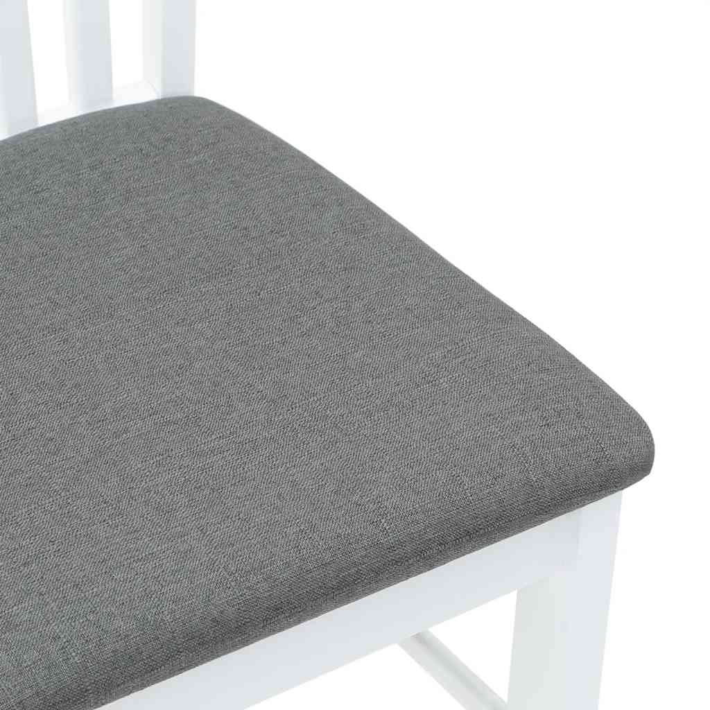 Cadeiras de jantar com almofadões 2 pcs madeira maciça branco