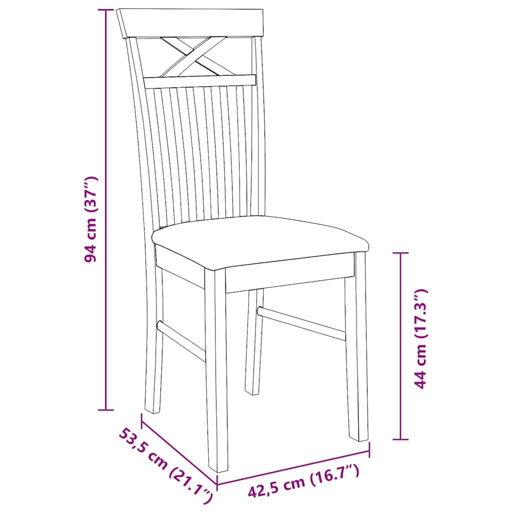 Cadeiras de jantar com almofadões 2 pcs madeira maciça branco
