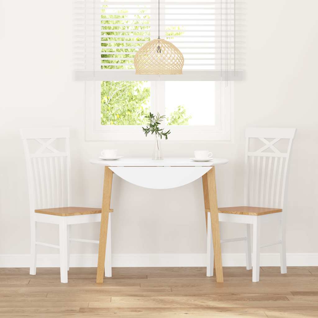 Cadeiras de jantar 2 pcs madeira de seringueira maciça branco