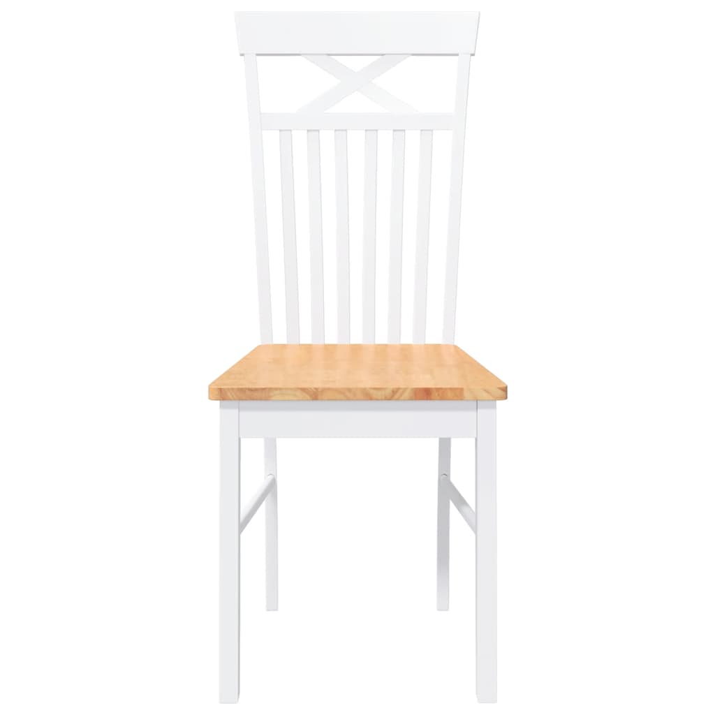 Cadeiras de jantar 2 pcs madeira de seringueira maciça branco