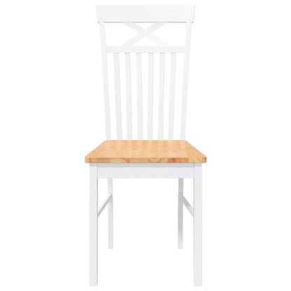 Cadeiras de jantar 2 pcs madeira de seringueira maciça branco