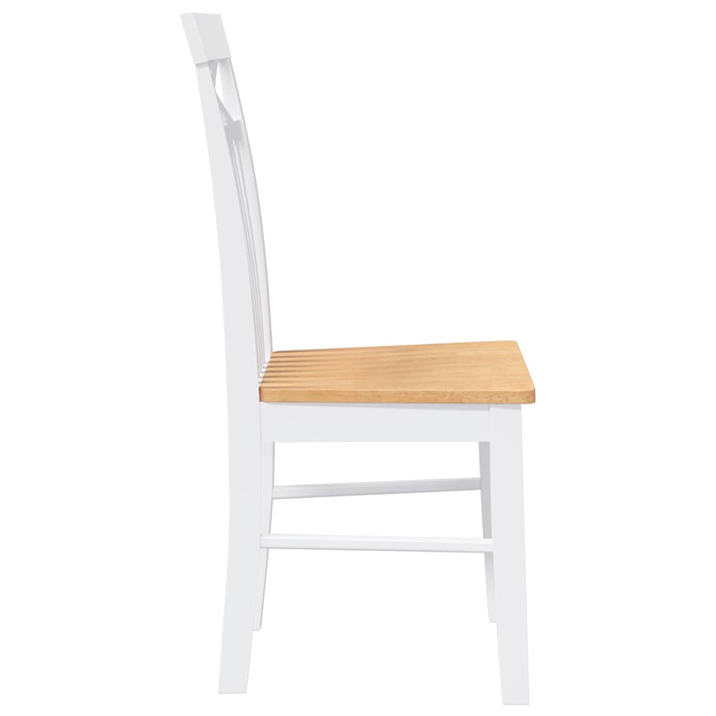 Cadeiras de jantar 2 pcs madeira de seringueira maciça branco