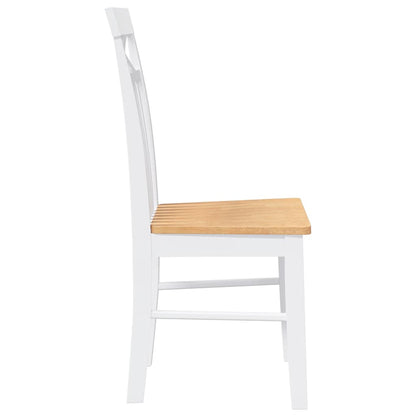 Cadeiras de jantar 2 pcs madeira de seringueira maciça branco
