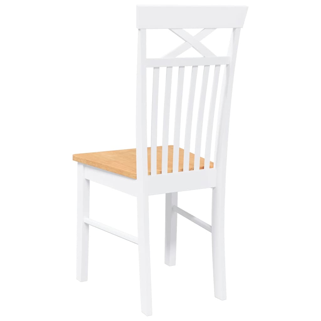 Cadeiras de jantar 2 pcs madeira de seringueira maciça branco