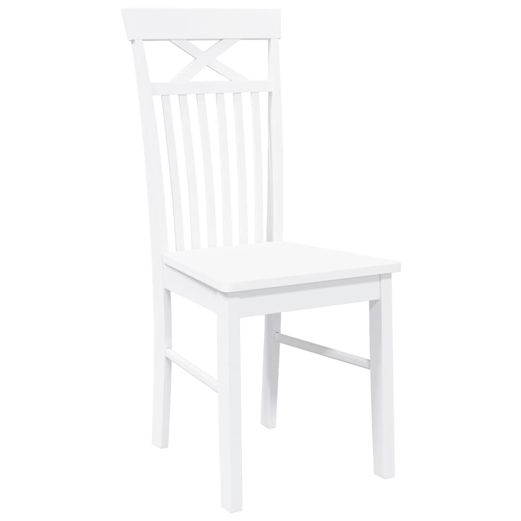 Cadeiras de jantar 2 pcs madeira de seringueira maciça branco