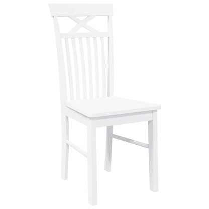 Cadeiras de jantar 2 pcs madeira de seringueira maciça branco