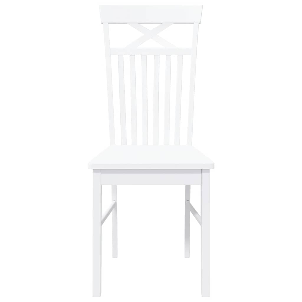 Cadeiras de jantar 2 pcs madeira de seringueira maciça branco