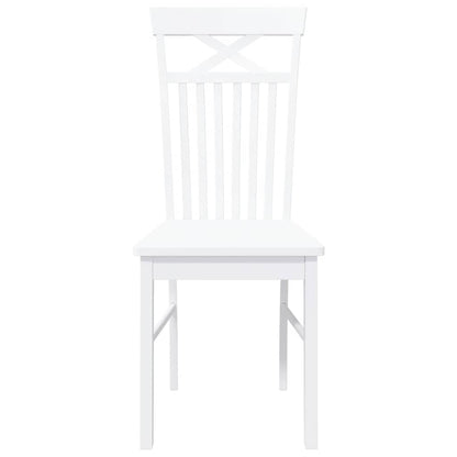 Cadeiras de jantar 2 pcs madeira de seringueira maciça branco